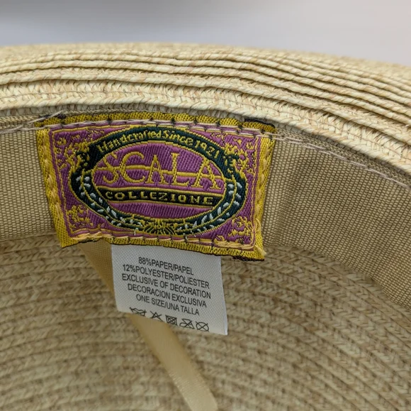 Scala Beige Straw Hat with Black Ribbon and Scala embbem - Picture 6 of 6